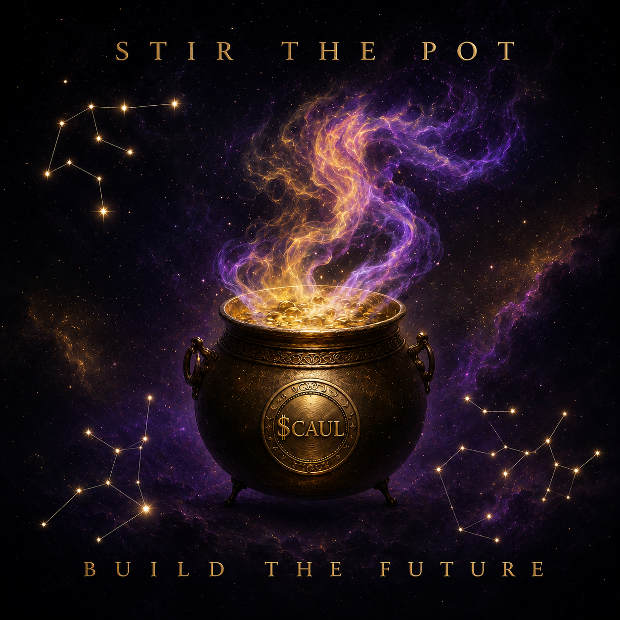 Bubbling cauldron with magical brew